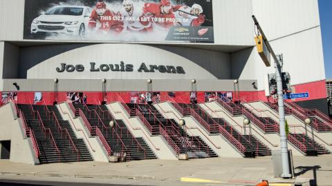 Steps leading up to the Joe Louis Arena