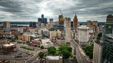 A look at downtown Detroit from above
