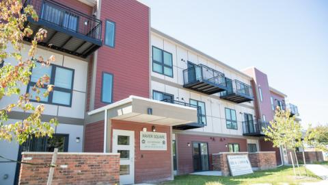A new three story apartment building