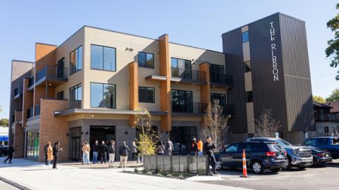 A new three story apartment building 