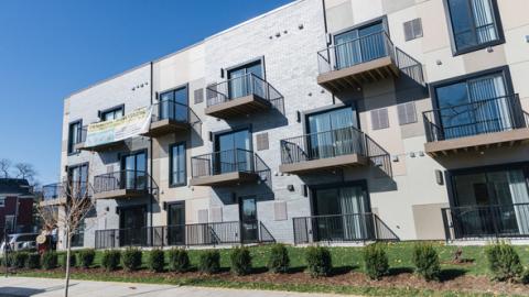 A new three story apartment building