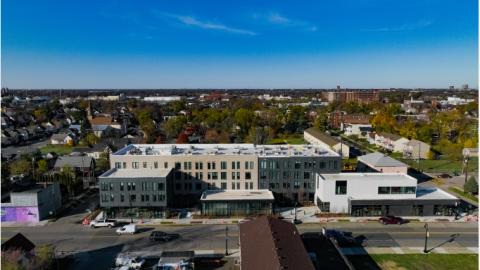 A new four story apartment complex in Detroit